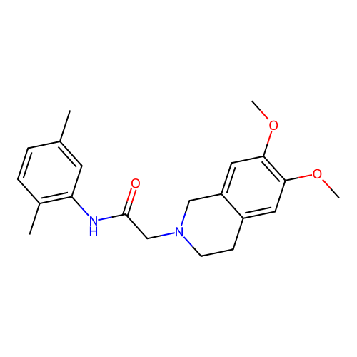 2-(6,7-dimethoxy-3,4-dihydro-1H-isoquinolin-2-yl)-N-(2,5-dimethylphenyl)acetamide structure