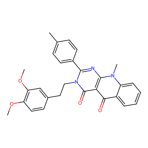 3-(3,4-dimethoxyphenethyl)-10-methyl-2-(p-tolyl)pyrimido[4,5-b]quinoline-4,5(3H,10H)-dione structure
