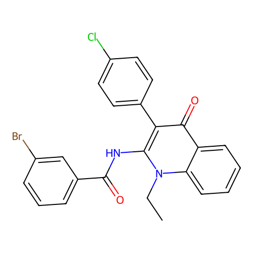 3-bromo-N-(3-(4-chlorophenyl)-1-ethyl-4-oxo-1,4-dihydroquinolin-2-yl)benzamide structure