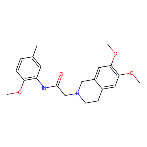 2-(6,7-dimethoxy-3,4-dihydroisoquinolin-2(1H)-yl)-N-(2-methoxy-5-methylphenyl)acetamide structure