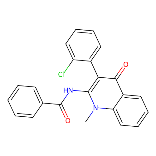 N-(3-(2-chlorophenyl)-1-methyl-4-oxo-1,4-dihydroquinolin-2-yl)benzamide structure