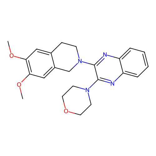 2-(6,7-dimethoxy-3,4-dihydroisoquinolin-2(1H)-yl)-3-(morpholin-4-yl)quinoxaline structure