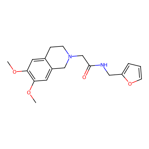 2-(6,7-dimethoxy-3,4-dihydroisoquinolin-2(1H)-yl)-N-(furan-2-ylmethyl)acetamide structure