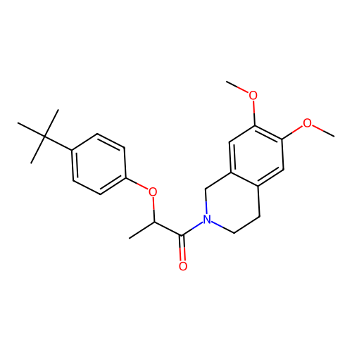 2-(4-(tert-butyl)phenoxy)-1-(6,7-dimethoxy-3,4-dihydroisoquinolin-2(1H)-yl)propan-1-one structure