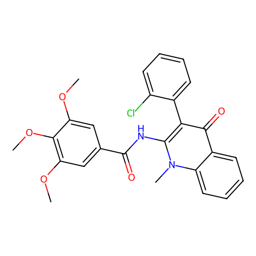 N-(3-(2-chlorophenyl)-1-methyl-4-oxo-1,4-dihydroquinolin-2-yl)-3,4,5-trimethoxybenzamide structure