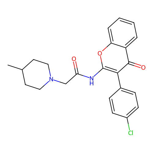 N-[3-(4-chlorophenyl)-4-oxo-4H-chromen-2-yl]-2-(4-methylpiperidin-1-yl)acetamide structure
