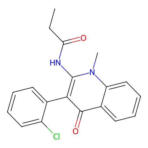 N-[3-(2-chlorophenyl)-1-methyl-4-oxo-1,4-dihydroquinolin-2-yl]propanamide structure