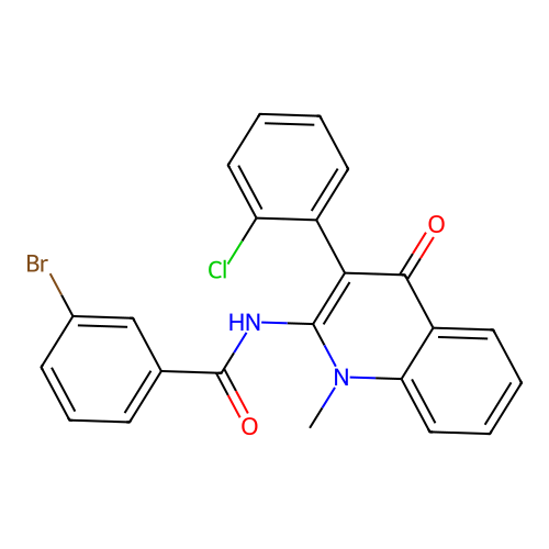3-bromo-N-(3-(2-chlorophenyl)-1-methyl-4-oxo-1,4-dihydroquinolin-2-yl)benzamide structure