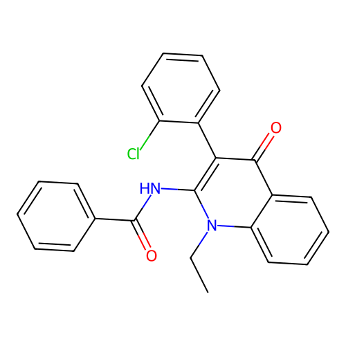 N-(3-(2-chlorophenyl)-1-ethyl-4-oxo-1,4-dihydroquinolin-2-yl)benzamide structure