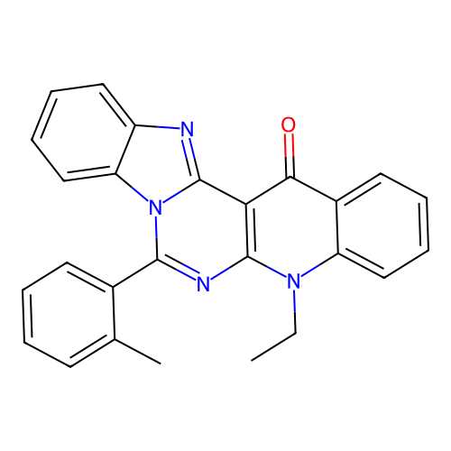 5-ethyl-7-(2-methylphenyl)benzimidazo[1',2':1,6]pyrimido[4,5-b]quinolin-14(5H)-one structure