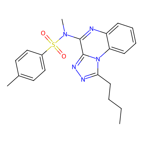 N-(1-butyl-[1,2,4]triazolo[4,3-a]quinoxalin-4-yl)-N,4-dimethylbenzenesulfonamide structure