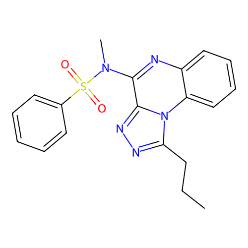 N-methyl-N-(1-propyl-[1,2,4]triazolo[4,3-a]quinoxalin-4-yl)benzenesulfonamide structure