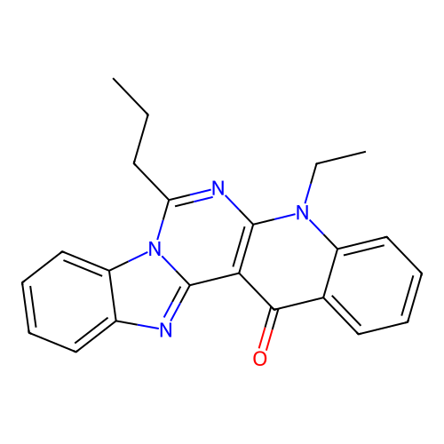 5-ethyl-7-propylbenzimidazo[1',2':1,6]pyrimido[4,5-b]quinolin-14(5H)-one structure