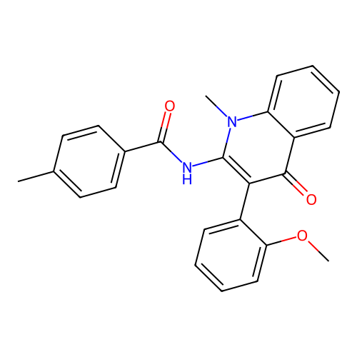 N-[3-(2-methoxyphenyl)-1-methyl-4-oxo-quinolin-2-yl]-4-methyl-benzamide structure