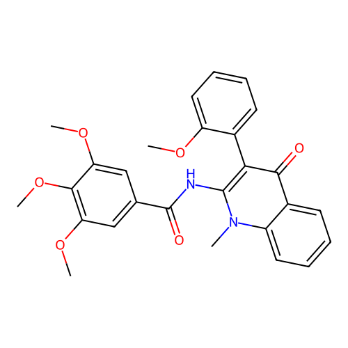 3,4,5-trimethoxy-N-[3-(2-methoxyphenyl)-1-methyl-4-oxoquinolin-2-yl]benzamide structure