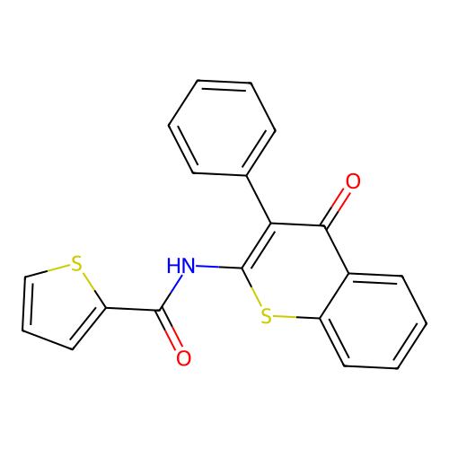 N-(4-oxo-3-phenyl-4H-thiochromen-2-yl)thiophene-2-carboxamide structure