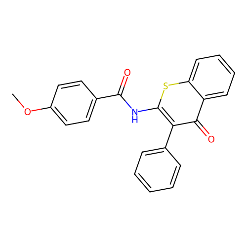 4-methoxy-N-(4-oxo-3-phenyl-4H-thiochromen-2-yl)benzamide structure