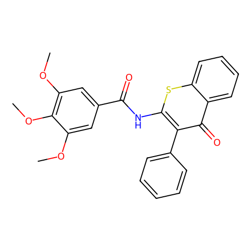 3,4,5-trimethoxy-N-(4-oxo-3-phenyl-4H-thiochromen-2-yl)benzamide structure