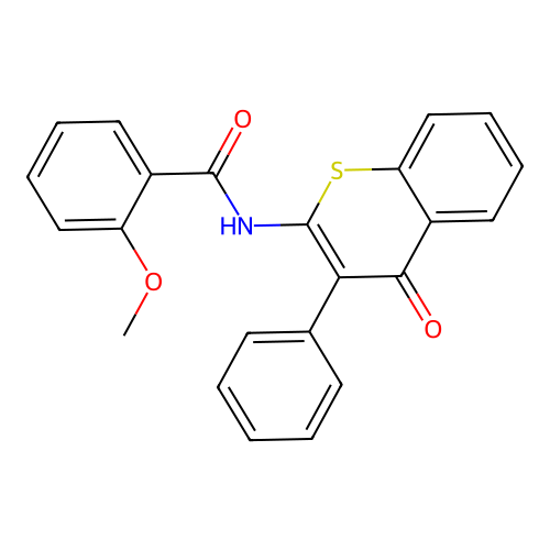 2-methoxy-N-(4-oxo-3-phenyl-4H-thiochromen-2-yl)benzamide structure