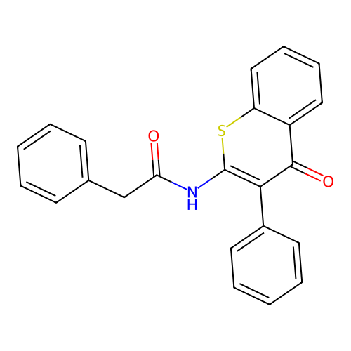 N-(4-oxo-3-phenyl-4H-thiochromen-2-yl)-2-phenylacetamide structure