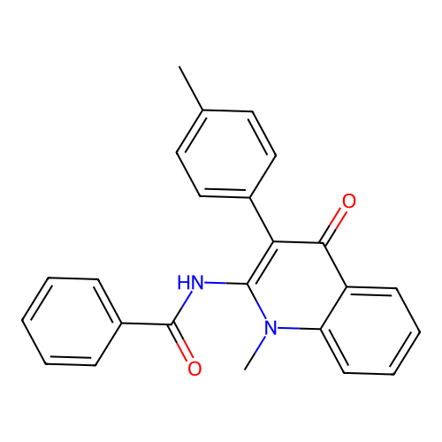 N-[1-methyl-3-(4-methylphenyl)-4-oxo-1,4-dihydroquinolin-2-yl]benzamide structure