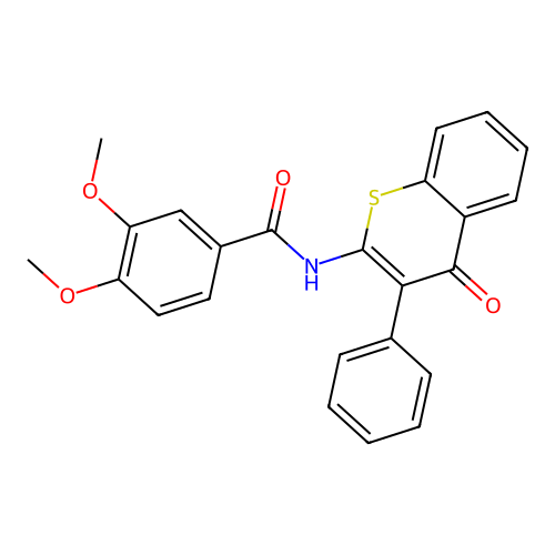 3,4-dimethoxy-N-(4-oxo-3-phenyl-4H-thiochromen-2-yl)benzamide structure