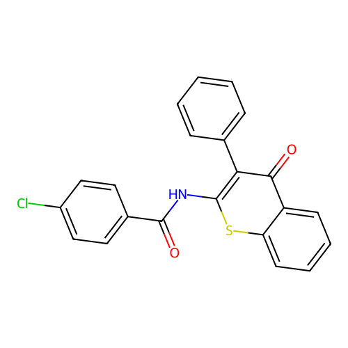 4-chloro-N-(4-oxo-3-phenyl-4H-thiochromen-2-yl)benzamide structure