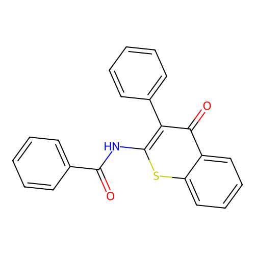 N-(4-oxo-3-phenyl-4H-thiochromen-2-yl)benzamide structure
