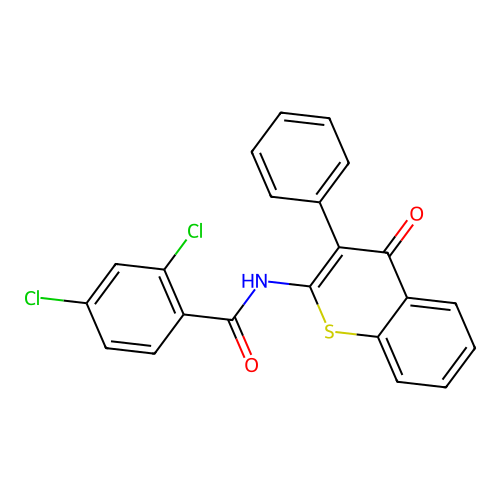 2,4-dichloro-N-(4-oxo-3-phenyl-4H-thiochromen-2-yl)benzamide structure