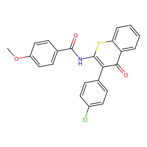 N-(3-(4-chlorophenyl)-4-oxo-4H-thiochromen-2-yl)-4-methoxybenzamide structure
