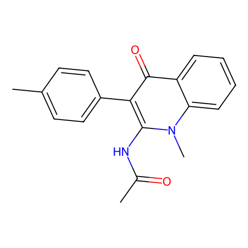 N-[1-methyl-3-(4-methylphenyl)-4-oxo-1,4-dihydroquinolin-2-yl]acetamide structure