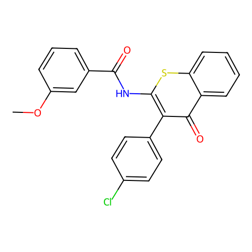 N-(3-(4-chlorophenyl)-4-oxo-4H-thiochromen-2-yl)-3-methoxybenzamide structure