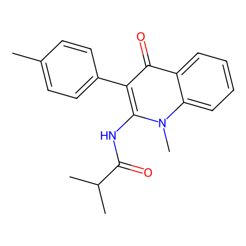 2-methyl-N-[1-methyl-3-(4-methylphenyl)-4-oxoquinolin-2-yl]propanamide structure
