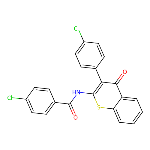 4-chloro-N-(3-(4-chlorophenyl)-4-oxo-4H-thiochromen-2-yl)benzamide structure