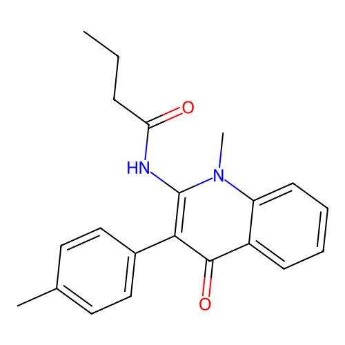 N-[1-methyl-3-(4-methylphenyl)-4-oxo-1,4-dihydroquinolin-2-yl]butanamide structure