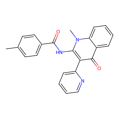 4-methyl-N-(1-methyl-4-oxo-3-(pyridin-2-yl)-1,4-dihydroquinolin-2-yl)benzamide structure