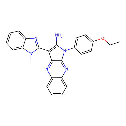 1-(4-Ethoxyphenyl)-3-(1-methyl-1H-benzo[d]imidazol-2-yl)-1H-pyrrolo[2,3-b]quinoxalin-2-amine structure