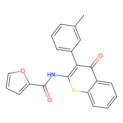 N-[3-(3-methylphenyl)-4-oxo-4H-thiochromen-2-yl]furan-2-carboxamide structure