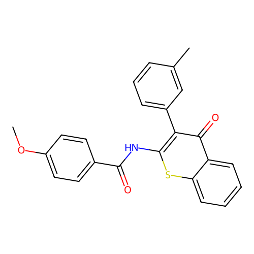 4-methoxy-N-[3-(3-methylphenyl)-4-oxo-4H-thiochromen-2-yl]benzamide structure