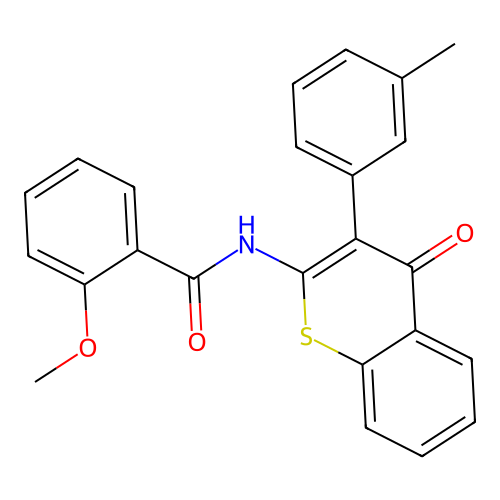 2-methoxy-N-[3-(3-methylphenyl)-4-oxo-4H-thiochromen-2-yl]benzamide structure