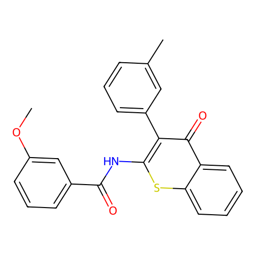 3-methoxy-N-[3-(3-methylphenyl)-4-oxo-4H-thiochromen-2-yl]benzamide structure
