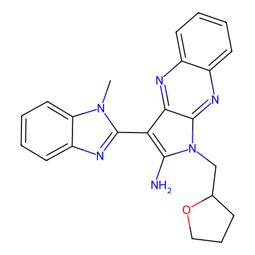 3-(1-methylbenzimidazol-2-yl)-1-(oxolan-2-ylmethyl)pyrrolo[3,2-b]quinoxalin-2-amine structure