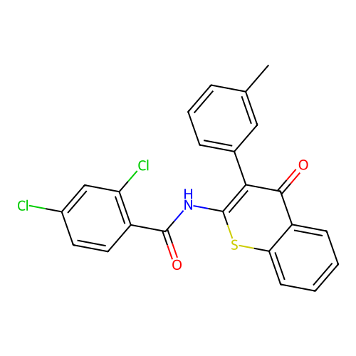 2,4-dichloro-N-[3-(3-methylphenyl)-4-oxo-4H-thiochromen-2-yl]benzamide structure