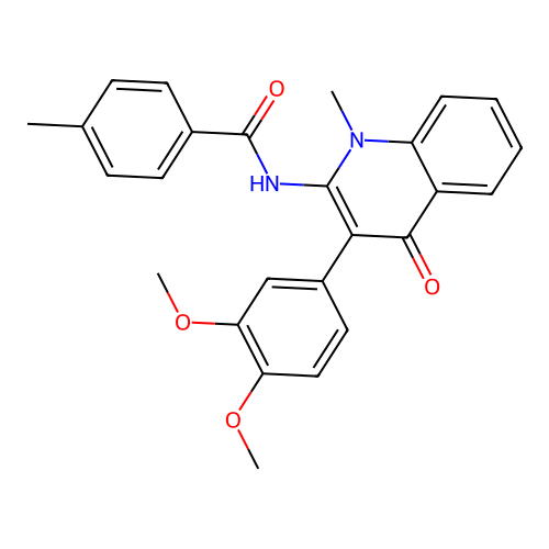 N-[3-(3,4-dimethoxyphenyl)-1-methyl-4-oxoquinolin-2-yl]-4-methylbenzamide structure