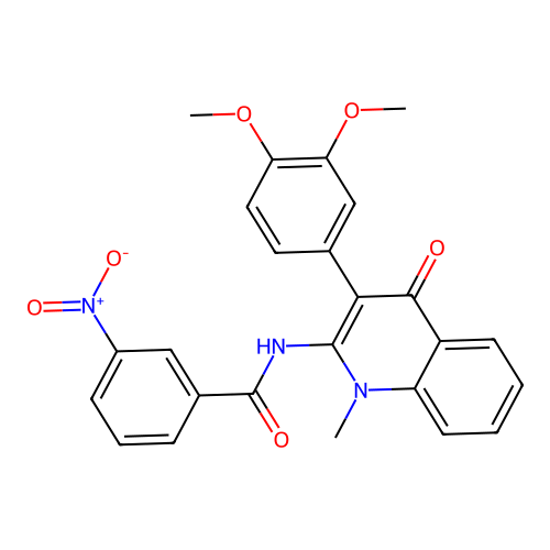 N-[3-(3,4-dimethoxyphenyl)-1-methyl-4-oxoquinolin-2-yl]-3-nitrobenzamide structure