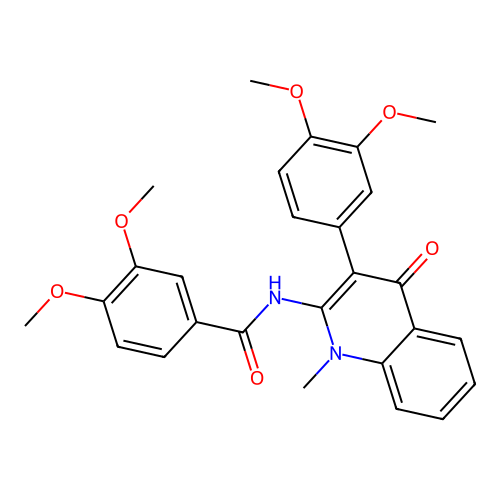 N-[3-(3,4-dimethoxyphenyl)-1-methyl-4-oxo-quinolin-2-yl]-3,4-dimethoxy-benzamide structure