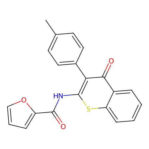 N-[3-(4-methylphenyl)-4-oxo-4H-thiochromen-2-yl]furan-2-carboxamide structure