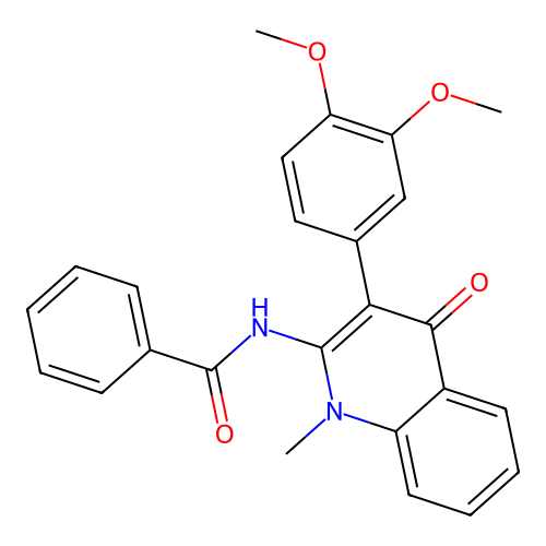 N-[3-(3,4-dimethoxyphenyl)-1-methyl-4-oxo-1,4-dihydro-2-quinolinyl]benzamide structure