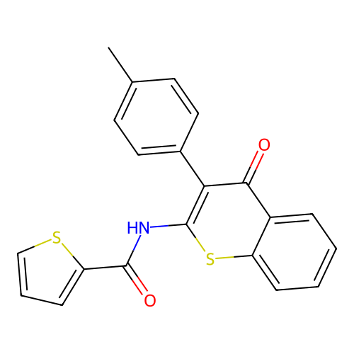 N-[3-(4-methylphenyl)-4-oxo-4H-thiochromen-2-yl]thiophene-2-carboxamide structure