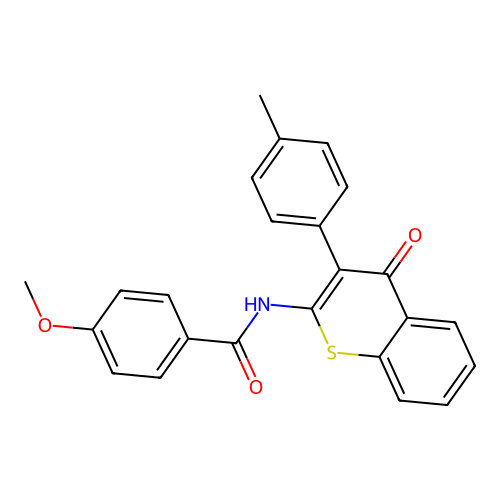 4-methoxy-N-[3-(4-methylphenyl)-4-oxo-4H-thiochromen-2-yl]benzamide structure